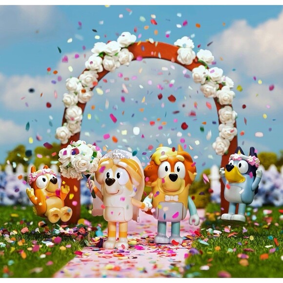 Bluey 4-Pack Wedding Time Figures, Includes Uncle Rad, Frisky, Bluey and Bingo - Picture 3 of 5